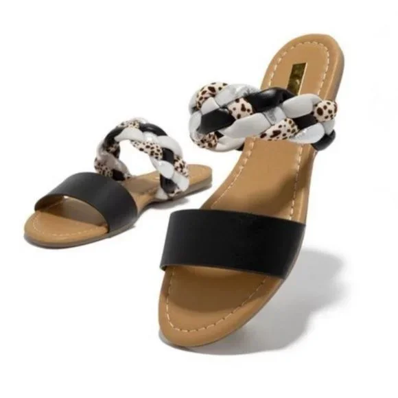 !! NEW !! Slide Sandals With Braided Detail in Black - Picture 6 of 8